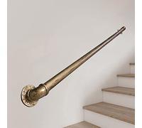 Main courante d'escalier d'intérieur et d'extérieur pour sécurité des personnes âgées avec kit de support complet en laiton antique, idéale pour les escaliers de grenier (450 cm)