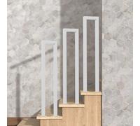 Main courante d'escalier en acier inoxydable en forme de U antidérapante pour patio, jardin, maison mobile et marches courtes, tube carré durable avec revêtement en zinc pour intérieur/extérieur (45