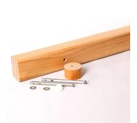 Main courante d'escalier en bois avec supports de montage - Barre d'appui antidérapante pour escaliers intérieurs, balustrade de sécurité murale