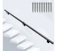 Main courante d'escalier en fer forgé pour intérieur/extérieur - Garde-corps durable pour maisons, jardins, couloirs et lofts. Disponible en 1 m, 1,5 m, 2 m, 2,4 m, 3 m, 6 m (360 cm)
