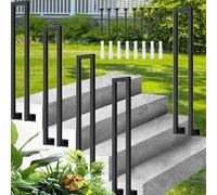 Main courante d'escalier en forme de U pour extérieur, rampe d'escalier nordique moderne en verre montée latérale, rampe en fer forgé, pour villa et appartement - Garde-corps d'escalier (35 cm, noir)
