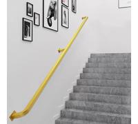 Main courante d'escalier en métal doré 30-600cm, tuyau en fer industriel, main courante murale, garde-corps for intérieur, extérieur, Loft, couloir(1ft/30cm)