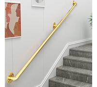 Main courante d'escalier en or - Kit complet. Garde-corps d'escalier à montage mural intérieur et extérieur, support de sécurité pour barre d'appui couloir de loft de villa 200 kg- fer forgé en métal
