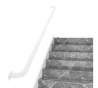 Main courante d'escalier en tuyau blanc pour murs, coin rond | Kit de main courante d'escalier avec supports et vis en fer forgé, tiges de support de terrasse intérieure et extérieure ( Size : 3.5m )