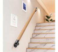 Main courante d'escalier extérieure à montage mural, rampes d'escalier pour lofts, porche, couloir de garde-corps intérieure avec support en fer forgé - Bois massif(80cm)