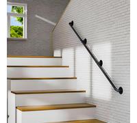 Main courante d'escalier industrielle de 37,5 m avec tube antidérapant - Barre d'appui murale vintage robuste - Idéale pour un usage domestique et commercial