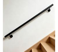 Main courante d'escalier industrielle moderne, rampe noire | Barre de support murale en métal for marches, couloir, entrée, garage, applications de sécurité à domicile(140cm)