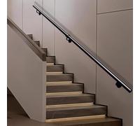 Main courante d'escalier intérieur/extérieur 360 cm Longueur réglable (1 m, 1,2 m, 1,5 m, 2,5 m, 3 m) Design noir élégant pour une sécurité accrue