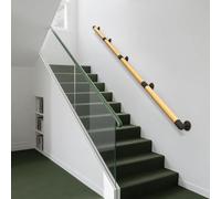 Main courante d'escalier intérieures en bois avec support en fer forgé, rampes d'escalier pour couloirs, lofts, terrasses, jardins d'enfants, Garde-corps de 30 à 600 cm(60cm)