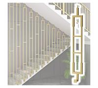 Main courante d'escalier, Kit de rampe d'escalier, balustre en fer forme L, support réglable à 180 degrés, multicolore, plusieurs tailles(Gold,High 98in/249cm)