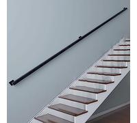 Main courante d'escalier moderne, 1m 1.5m 2m 3m Main courante d'escalier carrée noire Barre d'appui antidérapante en métal galvanisé Garde-corps de sécurité en fer pour intérieur extérieur ( Size : 18