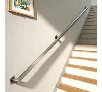 Main courante d'escalier moderne barres d'appui antidérapantes en acier inoxydable brossé rampe murale robuste pour bois béton brique garde-corps pour couloirs marches d'escalier(5.4m)