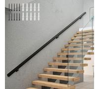 Main courante d'escalier moderne，rail de balustres d'escalier carré | Garde-corps de tige de Support mural de Rail d'appui en fer forgé en métal pour intérieures extérieures(540cm)