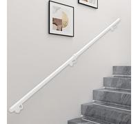 Main courante d'escalier murale blanche Barre d'appui de sécurité de rampe d'escalier antidérapante en fer forgé pour tige de support de couloir de lofts de maison, 1 2 3 4 5 6 mètres(280cm)