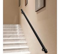 Main courante d'escalier murale | Poignée de sécurité pour rampe d'escalier noire moderne 80cm 1.5m 1.8m 2m 2.4m 3m | Mains courantes en tube rond pour escaliers intérieurs et extérieures(300cm)