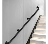 Main courante d'escalier noire antidérapante en métal pour intérieur et extérieur Barres de soutien pour rampes d'escalier en fer forgé 400 cm de long