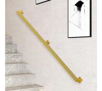 Main courante d'escalier noire en métal et fer forgé rampe d'escalier murale rampe d'appui pour intérieur et extérieur pour couloir de villa loft(Gold,200cm)