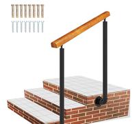 Main courante d'escalier robuste en fer forgé pour 3-4 marches, barre d'appui antidérapante à montage latéral intérieur/extérieur, hauteur 95 cm, kit d'installation complet inclus