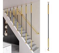 Main courante d'escalier, Tailles multiples multicolores d'ajustement d'angle de balustres d'escalier fer forgé(Black+gold,40cm/15.7in/1.3ft)