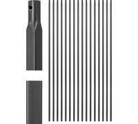 Main courante d'escalier VEVOR, lot de 16, 111,8 cm, acier carbone robuste, carré de 1,37 cm, garde-corps plafond à noyau creux résistant à la corrosion, noir mat