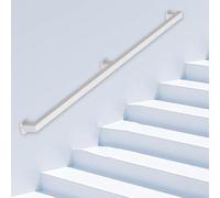 Main courante dorée pour escaliers, rampe d'escalier murale rampe d'escalier en fer forgé pour marches intérieures et extérieures avec kit d'installation, barre d'appui de sécurité(Blanc,330cm)