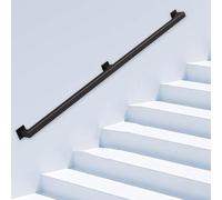 Main courante dorée pour escaliers, rampe d'escalier murale rampe d'escalier en fer forgé pour marches intérieures et extérieures avec kit d'installation, barre d'appui de sécurité(Noir,420cm)