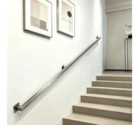 Main courante en acier inoxydable de 30 à 600 cm, barre de support carrée, garde-corps mural avec supports, garde-corps robuste antidérapant pour loft porche terrasse garage(0.6m)