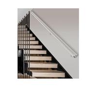 Main courante en acrylique transparent for escaliers, rampe d'escalier murale, longueur personnalisable, rampes d'escalier avec supports de montage mural(Sliver,50cm/19.7in)