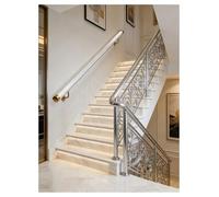 Main courante en acrylique transparent for escaliers, rampe d'escalier murale, longueur personnalisable, rampes d'escalier avec supports de montage mural(Gold,140cm/55.1in)