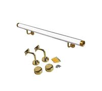 Main courante en acrylique transparent pour escaliers avec embouts et supports, barre d'appui de sécurité pour installation d'escalier