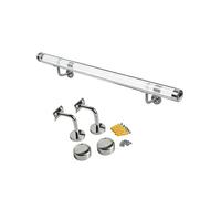Main courante en acrylique transparent pour escaliers avec embouts et supports, barre d'appui de sécurité pour installation d'escalier