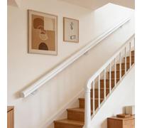 Main courante en bois 30 à 600 cm avec supports, Tige de support de rampes d'escalier antidérapantes, mur Kit de barre d'appui Loft pour personnes âgées et enfants (C, 180cm)