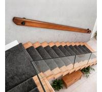 Main courante en bois 30 à 600 cm avec supports, Tige de support de rampes d'escalier antidérapantes, mur Kit de barre d'appui Loft pour personnes âgées et enfants (B, 50cm)