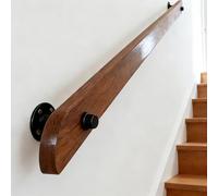 Main courante en bois 30 à 600 cm avec supports, Tige de support de rampes d'escalier antidérapantes, mur Kit de barre d'appui Loft pour personnes âgées et enfants (B, 120cm)