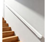 Main courante en bois 30 à 600 cm avec supports, Tige de support de rampes d'escalier antidérapantes, mur Kit de barre d'appui Loft pour personnes âgées et enfants (C, 220cm)