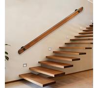 Main courante en bois 30 à 600 cm avec supports, Tige de support de rampes d'escalier antidérapantes, mur Kit de barre d'appui Loft pour personnes âgées et enfants (B, 180cm)