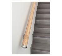 Main courante en bois antidérapant pour escaliers intérieurs - Kit complet pour maison, chambre d'enfant, couloir, villa, loft - Finition bois naturel - Solution de rampe d'escalier - 1,8 m