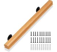 Main courante en bois de 30 à 600 cm avec supports, poteau d'escalier antidérapant, kit de barre d'appui murale pour personnes âgées et enfants, rail de sécurité pour intérieur et extérieur
