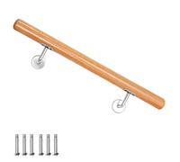 Main courante en bois de hêtre 60 cm - Rampe d'escalier pour escalier - Main courante murale - Montage latéral