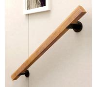 Main Courante En Bois Massif - Kit Complet,Rampe D'escalier Intérieure en Bois Avec 2 Supports,Fixation Murale Antidérapante Rambarde de Sécurité, Garde-Corps pour Personnes âgées(Size:1.6ft/50cm)