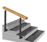 Main courante en bois massif pour 1 à 3 marches, rampe d'escalier à montage latéral avec supports d'angle réglables à 270° et fixations murales pour escaliers, jardin, balcon(Height 95cm,110cm/43inch)