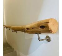 Main courante en bois pour escaliers 80 cm 120 cm longueur réglable intérieur/extérieur kit de garde-corps mural avec supports (500 cm) durable et élégant solution de rampe