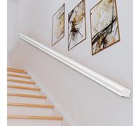 Main courante en bois pour escaliers - Fixation murale - Blanc - Installation facile - Barre d'appui de sécurité intérieure pour personnes âgées - 350 cm