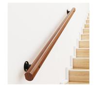 Main Courante En Bois Pour Marches Intérieures, Rampe De Sécurité Ronde Antidérapante, Kit De Rampe D'escalier, Tige De Support De Rampe Murale, Rampe D'escalier(210cm(2 * 105cm))