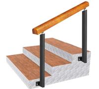 Main courante en bois pour rampe d'escalier intérieure et extérieure, rampes de jardin garde-corps de transition réglable en fer forgé s'adapte à 2 ou 3 marches ( Couleur : Height 85cm , Size : 80cm/3
