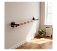 Main Courante En Bois Rampe D'escalier Bois Ronde 3.2cm Poignée De Sécurité Barre D'escalier avec Support Intérieur Murale Balustrade pour Handicapée Personnes Âgées(30cm)