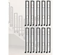 Main courante en fer forgé industriel en forme de U noir mat avec supports de montage latéraux pour couloir, sous-sol, maison de poupée, balustres - Durable et élégant