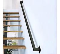 Main Courante En Fer Noir De 1 À 20 Pieds, Rampe D'escalier De Sécurité Robuste, Support Mural, Robuste Et Moderne, Rampe De Tuyau Pour Escaliers Intérieurs, Antidérapante(4m)
