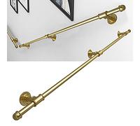 Main courante en or pour escaliers, rampe d'escalier de 1 m 1,5 m 2 m 2,5 m 3 m pour intérieur et extérieur, main courante en fer forgé en métal fixée au mur de sécurité pour marches ( Size : 390cm )