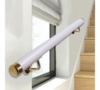 Main courante en PVC blanc pour escaliers intérieurs, barre d'appui antidérapante pour escalier de 50cm-600cm, garde-corps mural avec support, garde-corps de couloir de jardin d'enfants ( Color : Gold